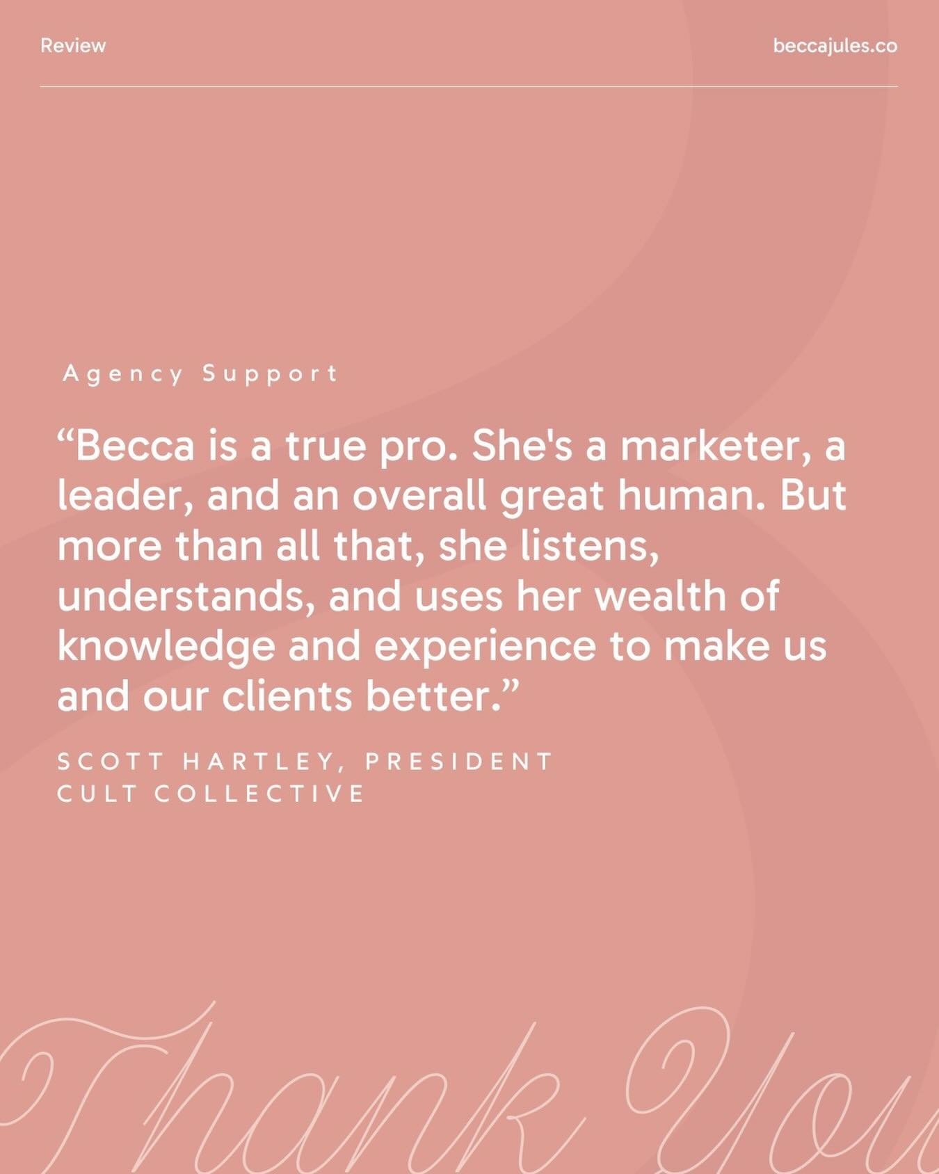 We recently wrapped our Fractional Account support with @cultcollectiveltd and we had a blast. 

Thank you to their president, Scott Hartley for the kind words!