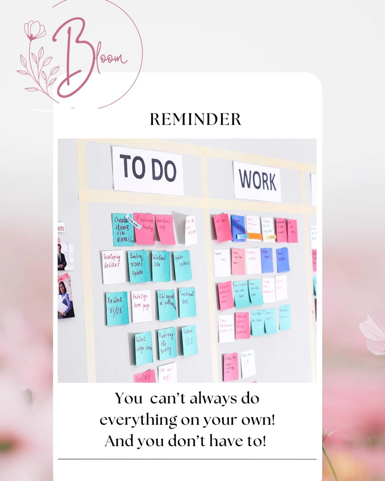 Your daily reminder that you don&rsquo;t have to do it all! 

Let&rsquo;s chat about how I can help your business bloom! 

#virtualassistantaustralia  #virtualassistantservices #virtualassistantcommunity #virtualassistantservicesforsmallbusinesses #s