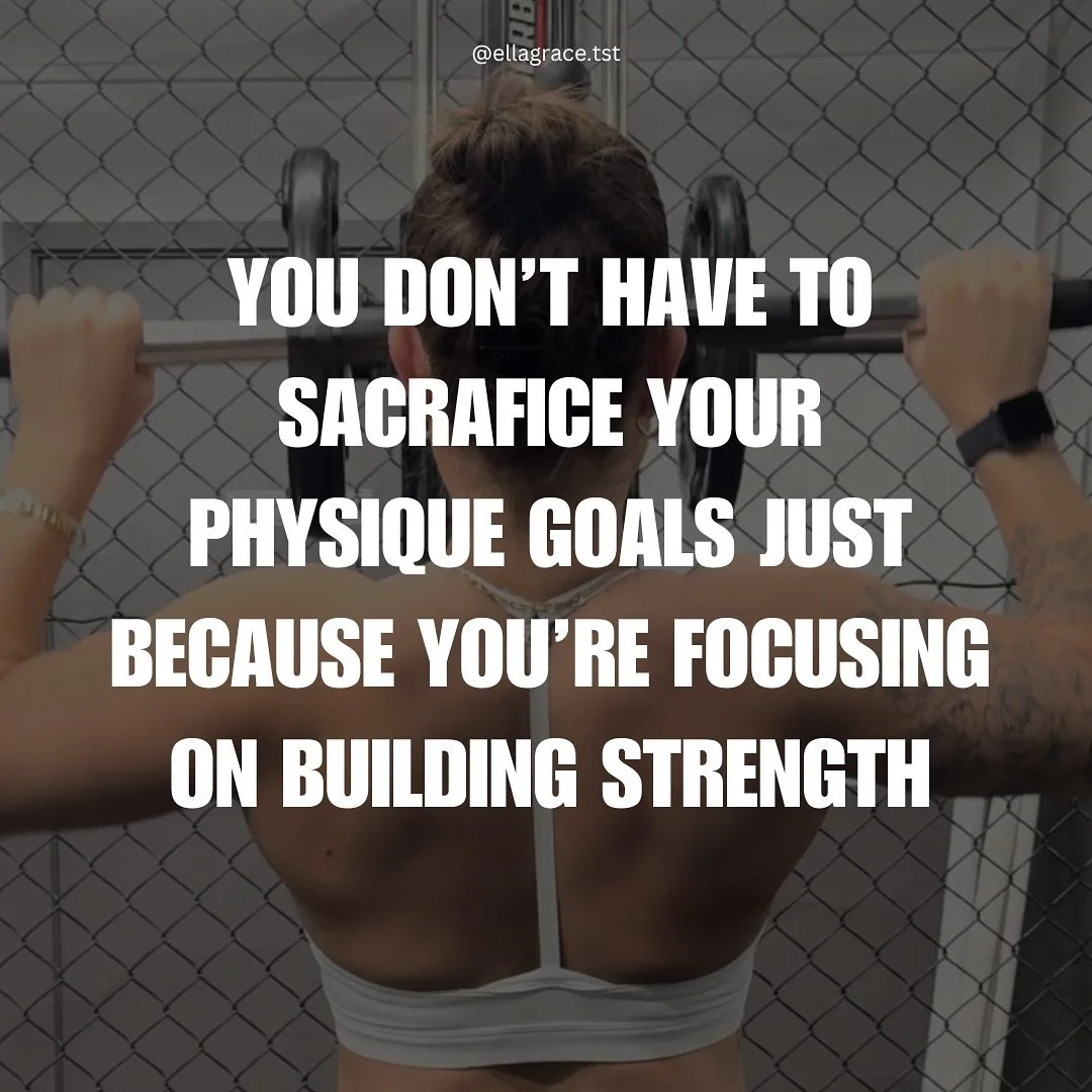 There&rsquo;s a misconception that you have to give up your aesthetic goals when you want to focus on strength 😑. 

But, just like our training has different phases and focuses, so does our nutrition, which means we can achieve both physique and str