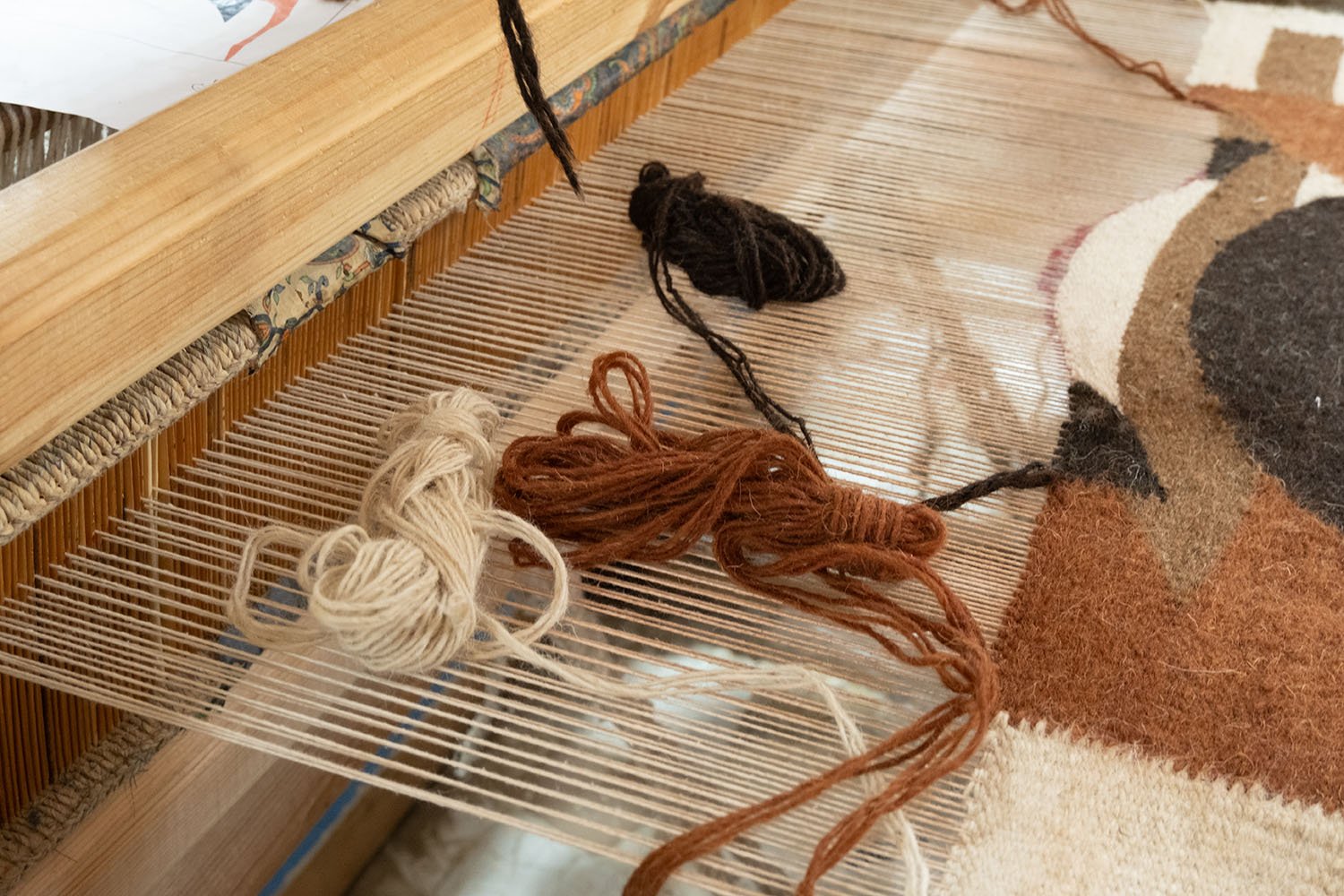 handmade wool tapestry loom