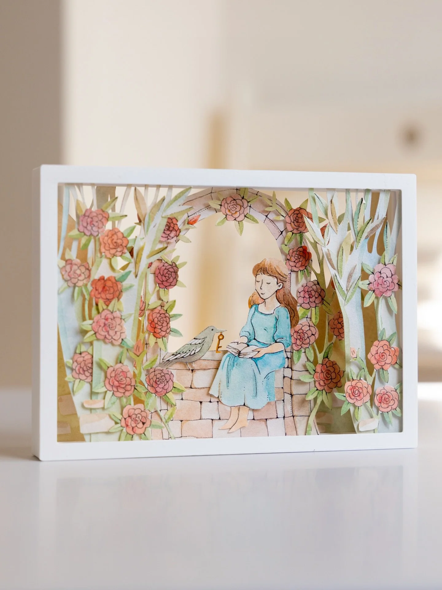 I wanted to share a few photos of this shadowbox I worked on earlier this year ✨

I noticed that I really enjoy making pieces that tell a small story. This is something I&rsquo;d like to focus on more in the coming year - learning how to build strong