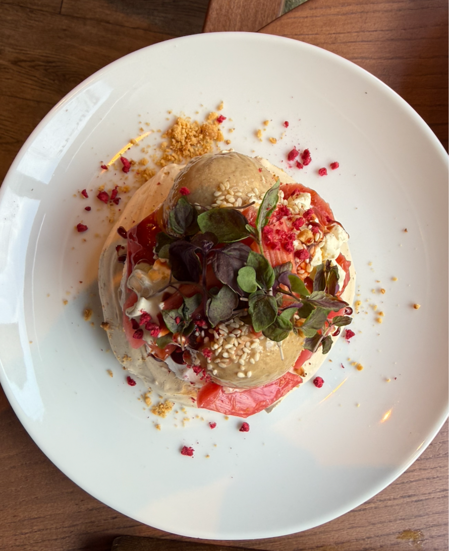 hazelnut meringue pudding delicious vegan brighton best restaurant vegetarian