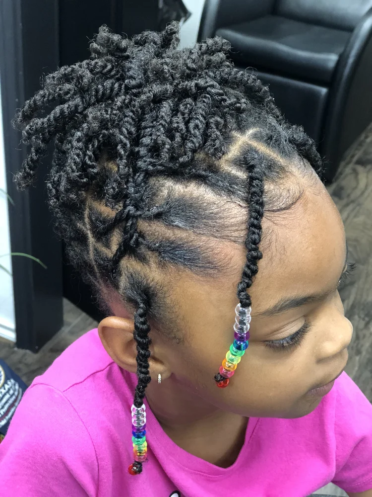 Kids' twists with colorful beads