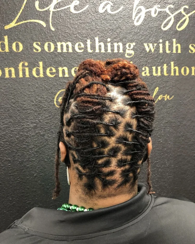 Styled locs with color