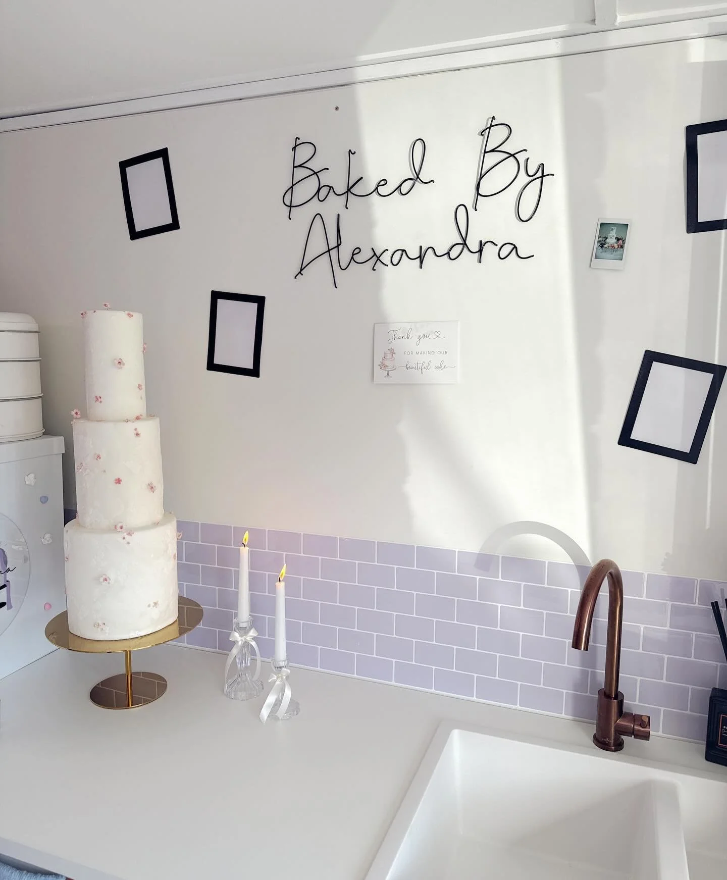 THE WALL OF FAME ✨ 
My latest studio venture, showcasing stunning memories &amp; heartfelt thank you notes 🤍 Nothing brings me more joy than seeing moments made special by my cakes - share yours with me and it might just end up on the wall! 💜