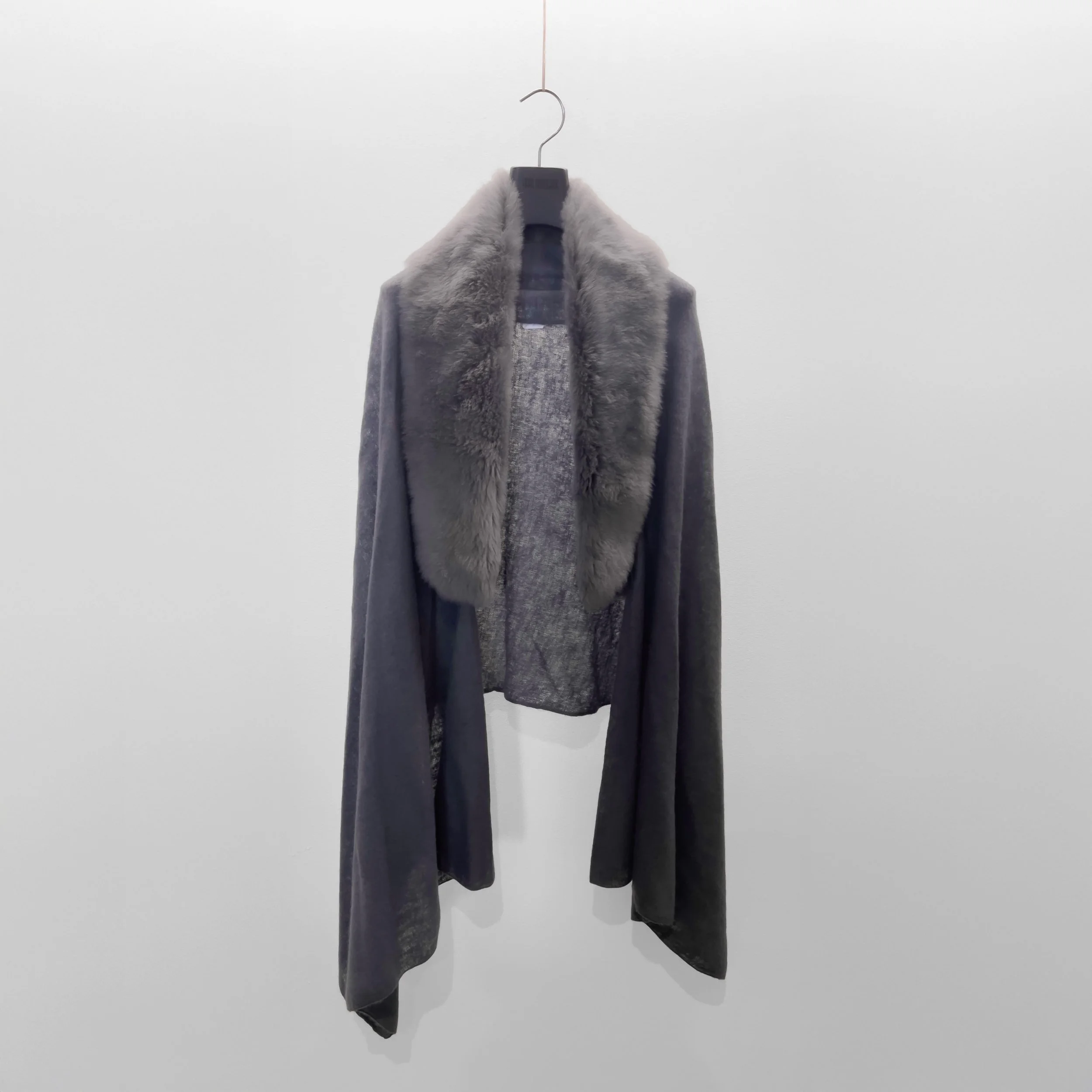Double Felted Cashmere Wrap With Shearling Collar