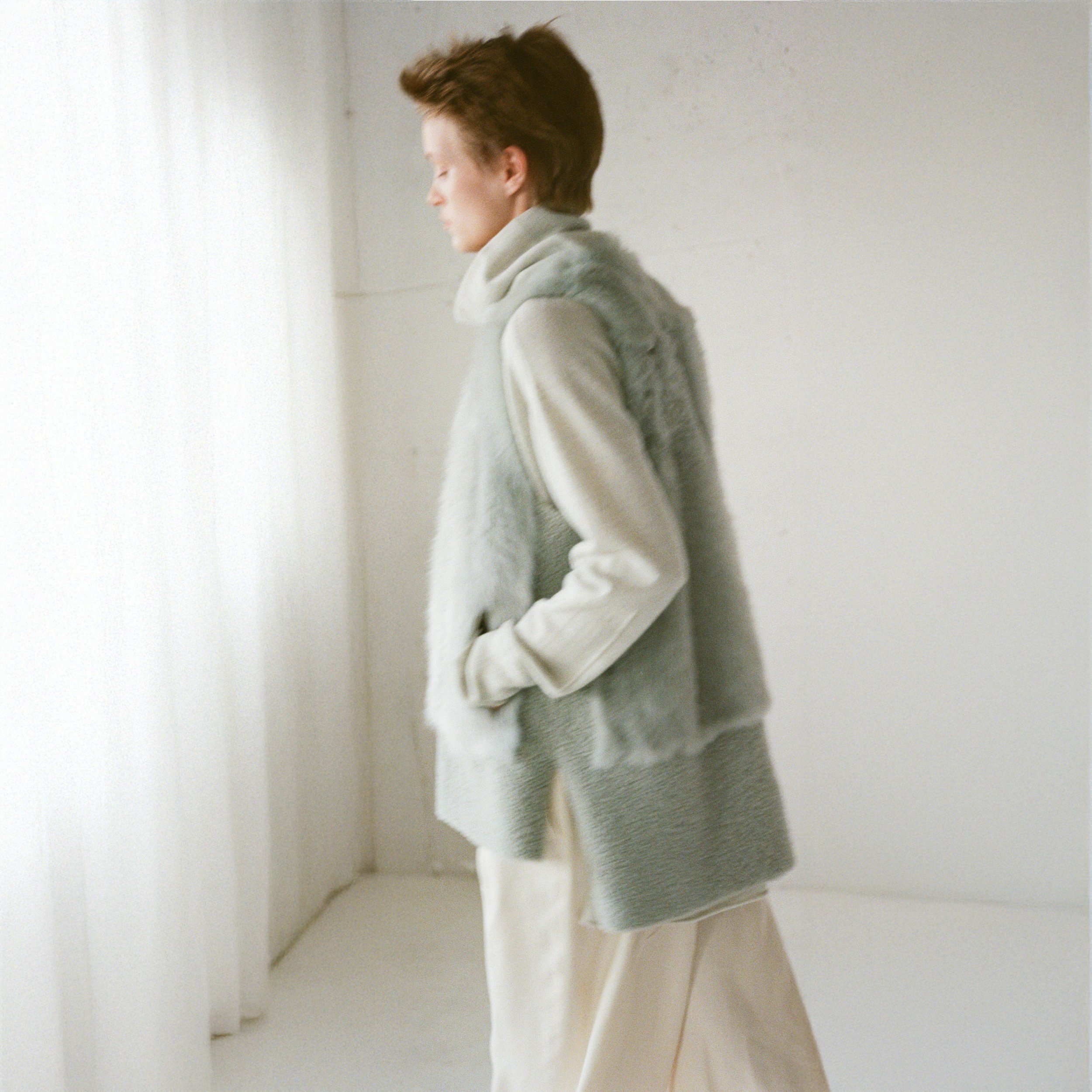 Toscana & Pin Curl Shearling Midi Gilet