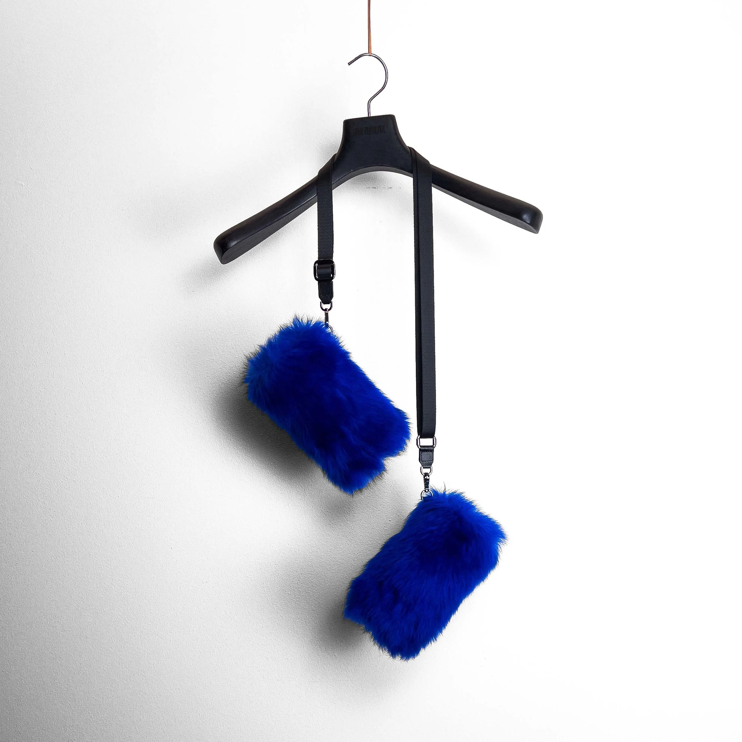 Foxylamb Shearling Fingerless Mittens with Detachable Strap