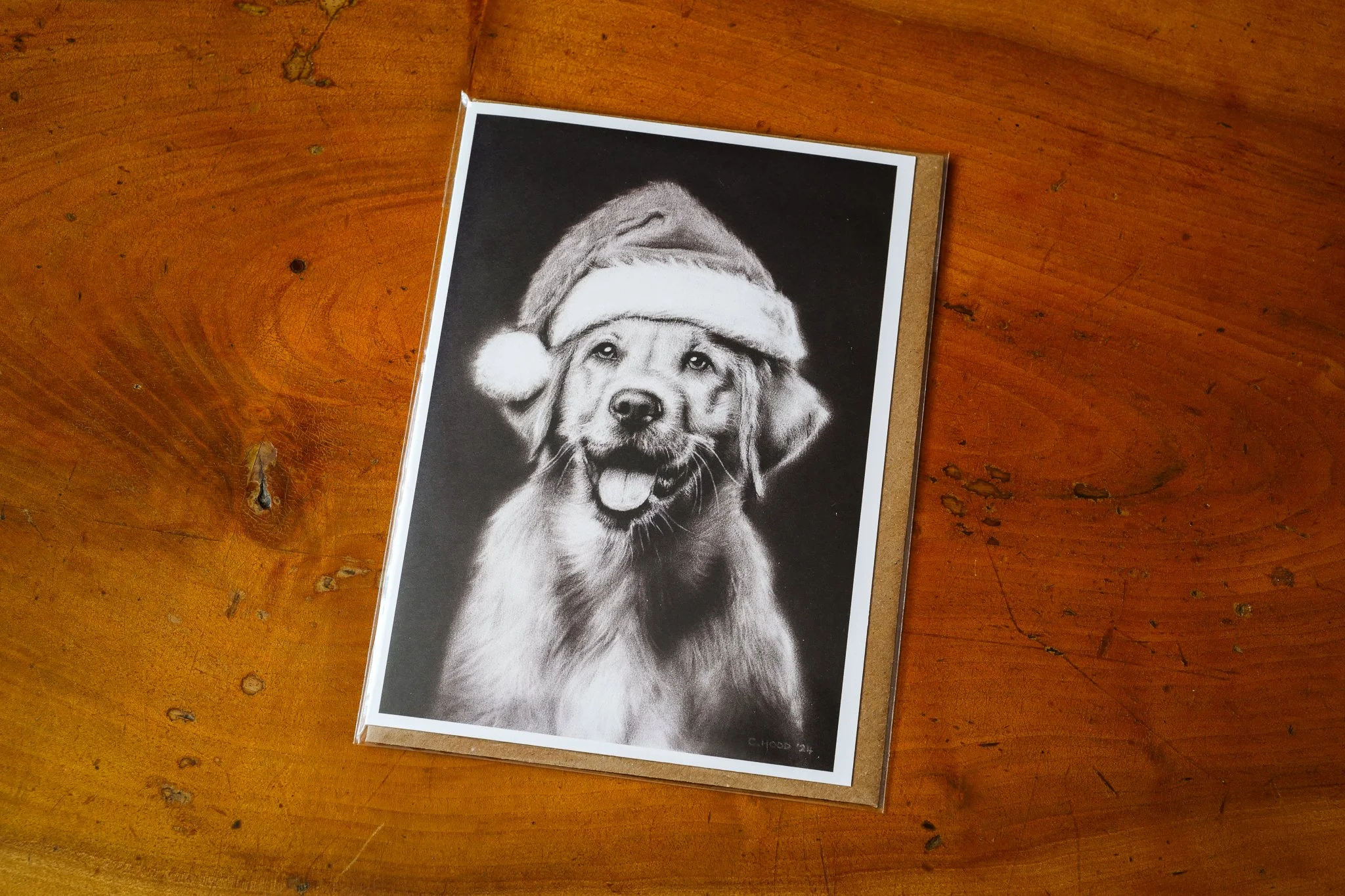 Santa Paws | Fine Art Greetings Card - Single