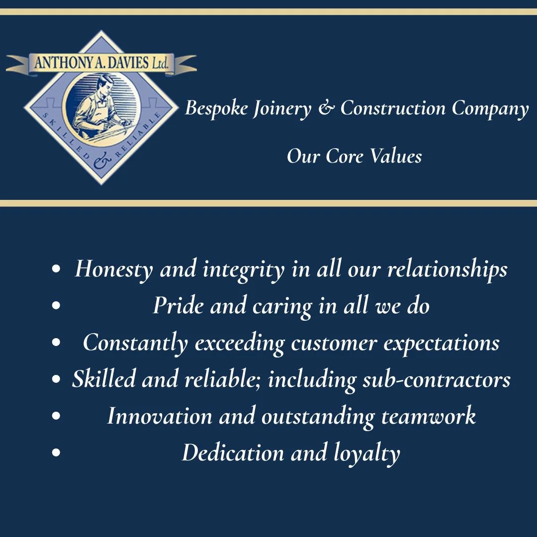 Our core values that we strive to achieve every day 🧱🔨✨