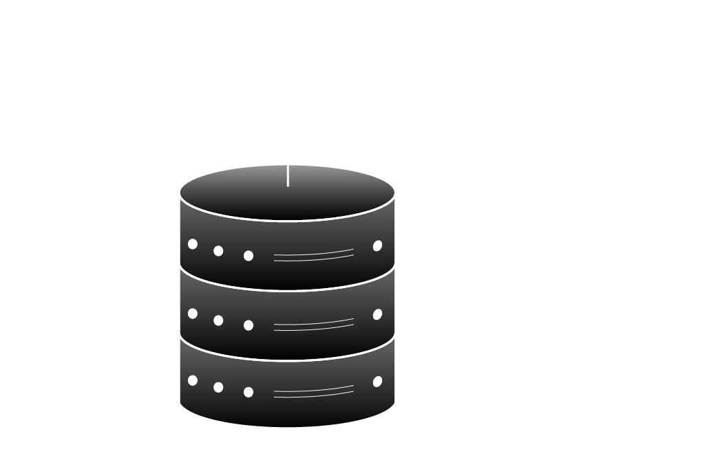 Diagram showing data input, database, and output.