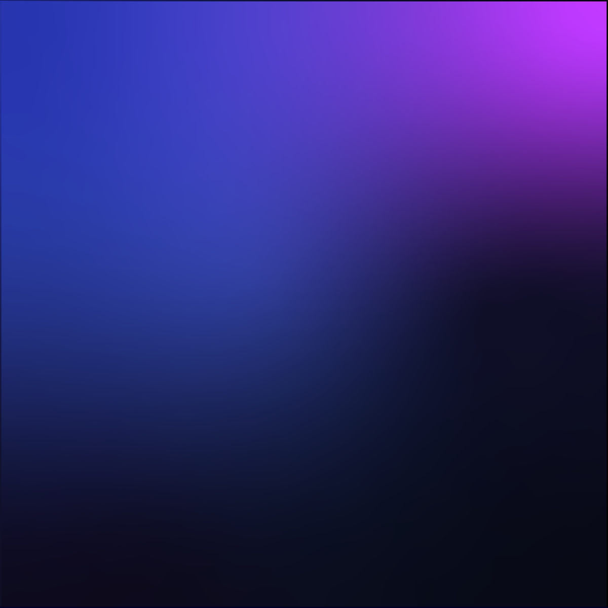 Gradient background with shades of blue, purple, and black.