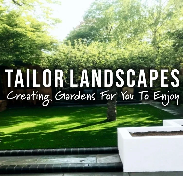 Artificial grass garden with paving step to lawn