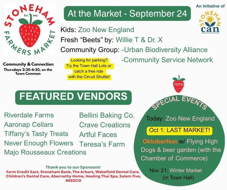 Ok for reals this time - we&rsquo;re &ldquo;Fall&rdquo;ing for the market this week. Leaf it up to us to bring all of the fresh goodies and treats right to town common 🍁 And don&rsquo;t forget to come back next week for the Oktoberfest beer garden a