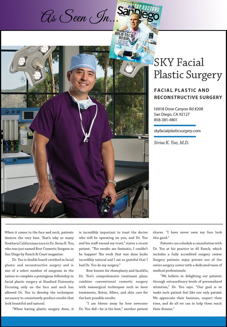 Dr. Yoo Featured in San Diego Magazine’s Top Doctors Issue!
