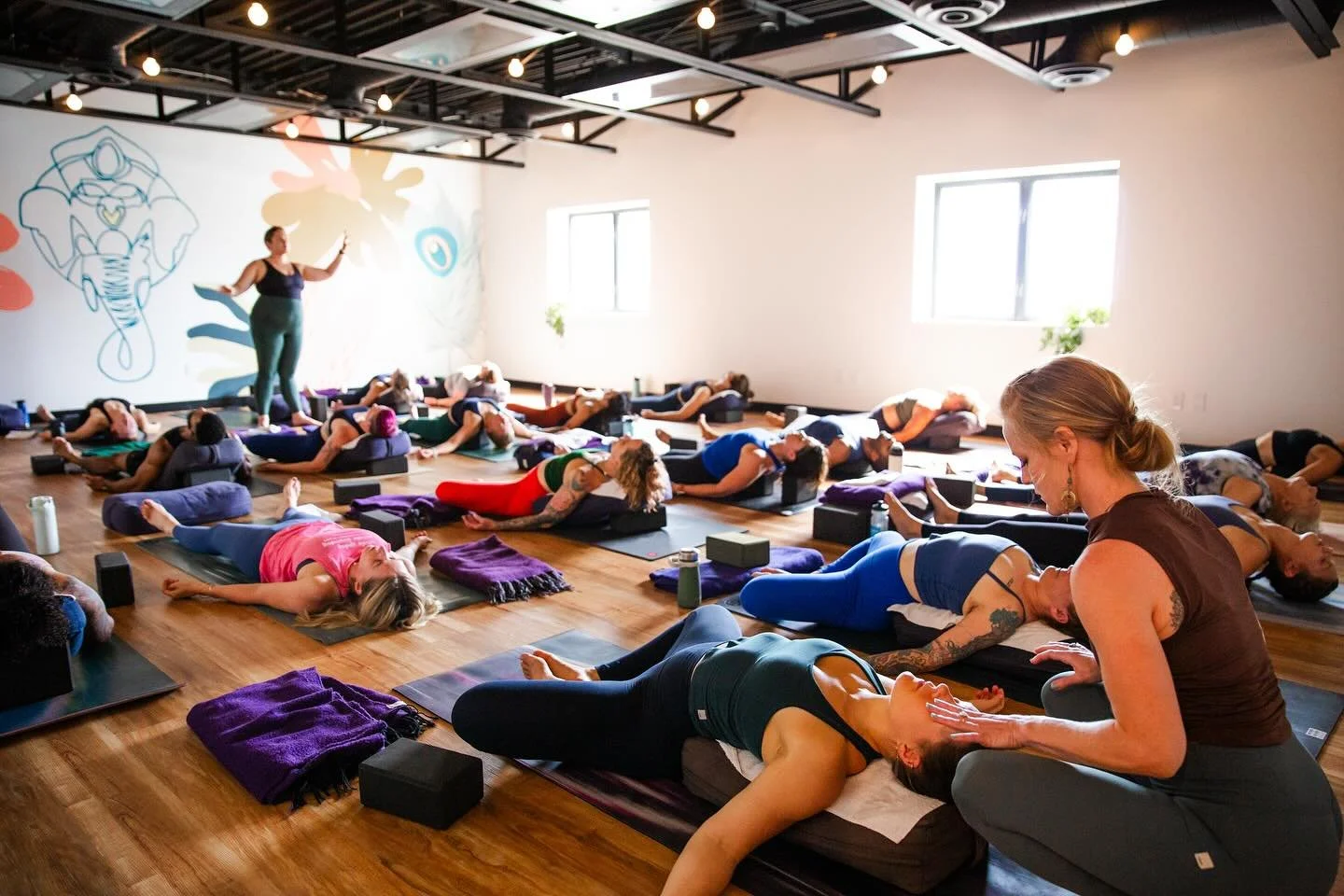 This is our Shine Studio - our newest studio, designed to feel warm, welcoming, and deeply personal. At about 60% the size of the Rise Studio (original room), it&rsquo;s more intimate, a space where connection feels close and every breath fills the s