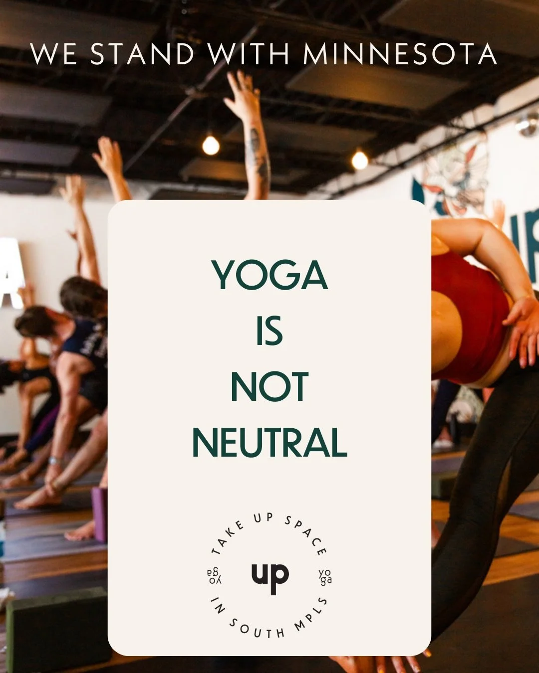 We first shared this on February 4 during the height of the ICE surge in Minneapolis on our temp IG account.

We&rsquo;re reposting it because it still reflects who we are, what we stand for, and how we practice yoga. 💜