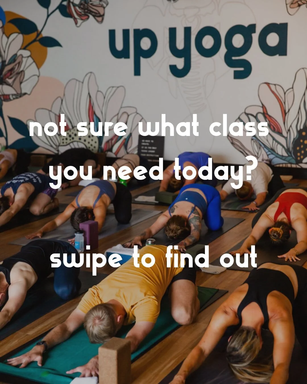 Not sure what class to take today? Swipe to find yours. 🌀 

We have a class for every mood, every energy level, and every version of you that walks through our door &mdash; and we mean that. 

The stressed-out you. The running-on-empty you. The want
