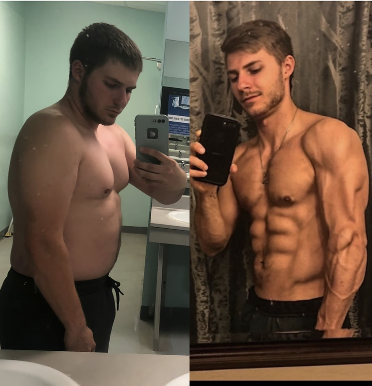 Hunter's muscle gain transformation