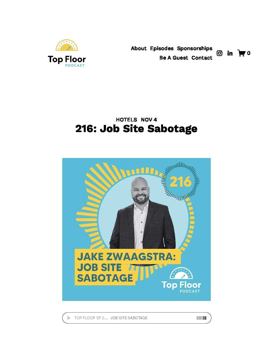   Top Floor Podcast   In this episode of the Top Floor Podcast, Jake Zwaagstra, CEO of TriCelta Development, shares an owners perspective on navigating complex hospitality construction projects and avoiding costly job site pitfalls. Drawing on experi