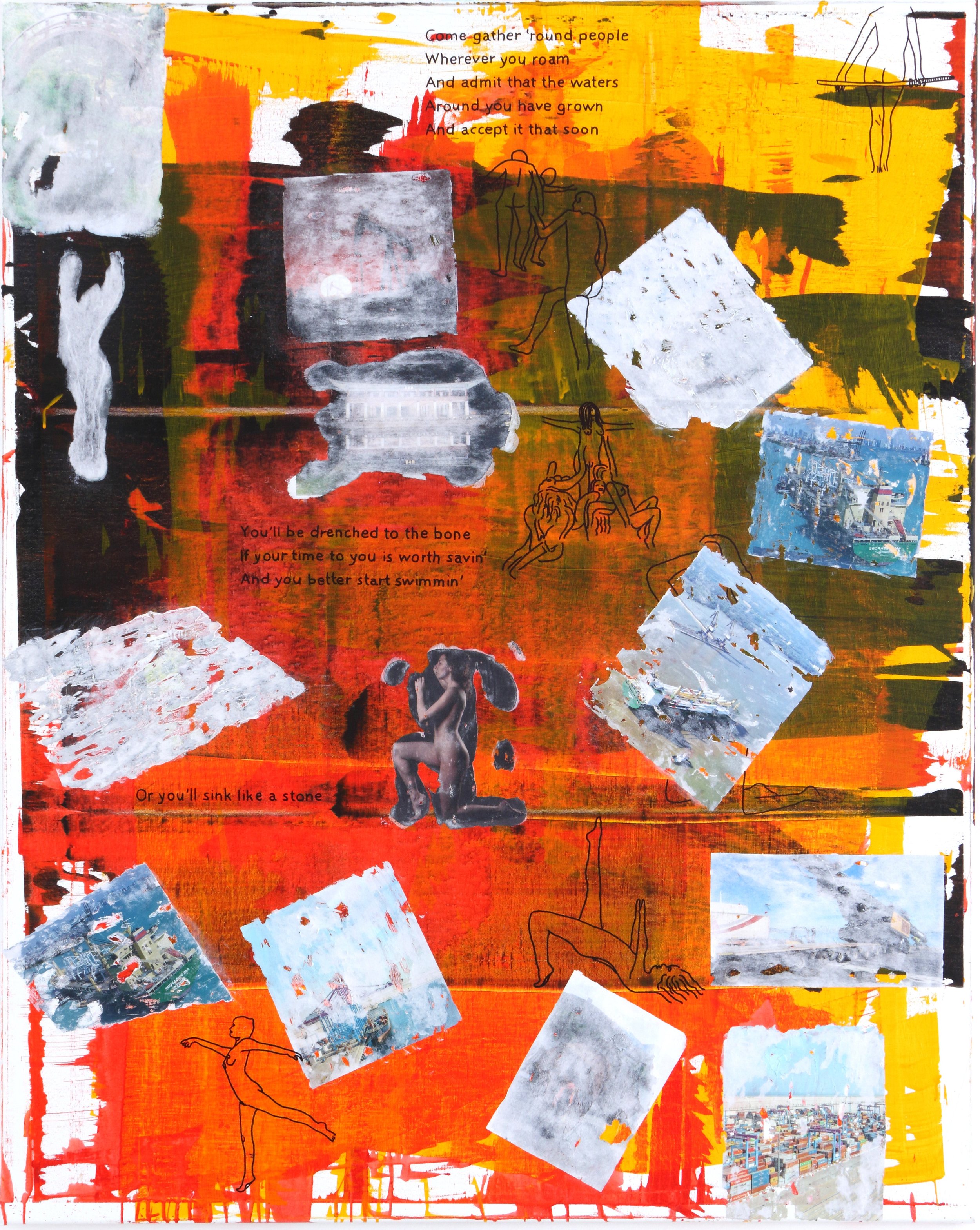 1964 – 2024	
(2023)
120 x 150 x 2,5 cm / 47.2 x 59 x 0.98 inch
Gesso paper reverse print, acrylics, permanent marker on canvas with wooden frame