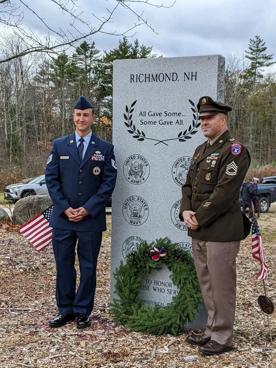 Memorial Park: Located next to Veterans Hall, granite markers honor Richmond veterans who served their country during the Revolutionary War and the Civil War. In 2025, the Historical Society installed an additional monument to honor Richmond veterans