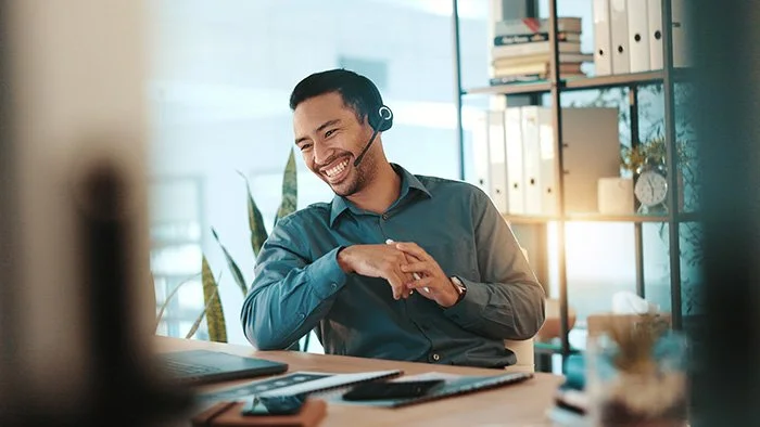 Salesman on the phone