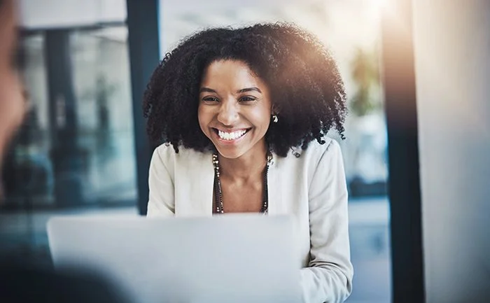 Businesswoman smiling