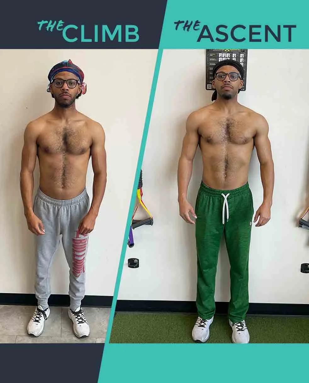 Client before and after results at a private personal training studio in Troy, Michigan