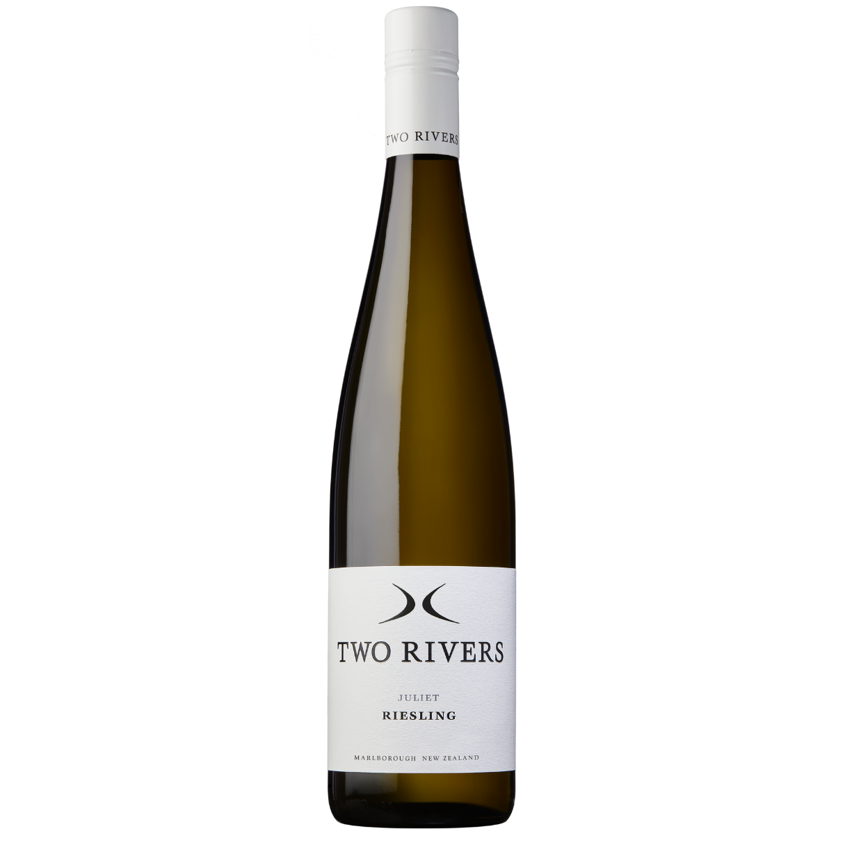 A bottle of Two Rivers Juliet Riesling wine from Marlborough, New Zealand