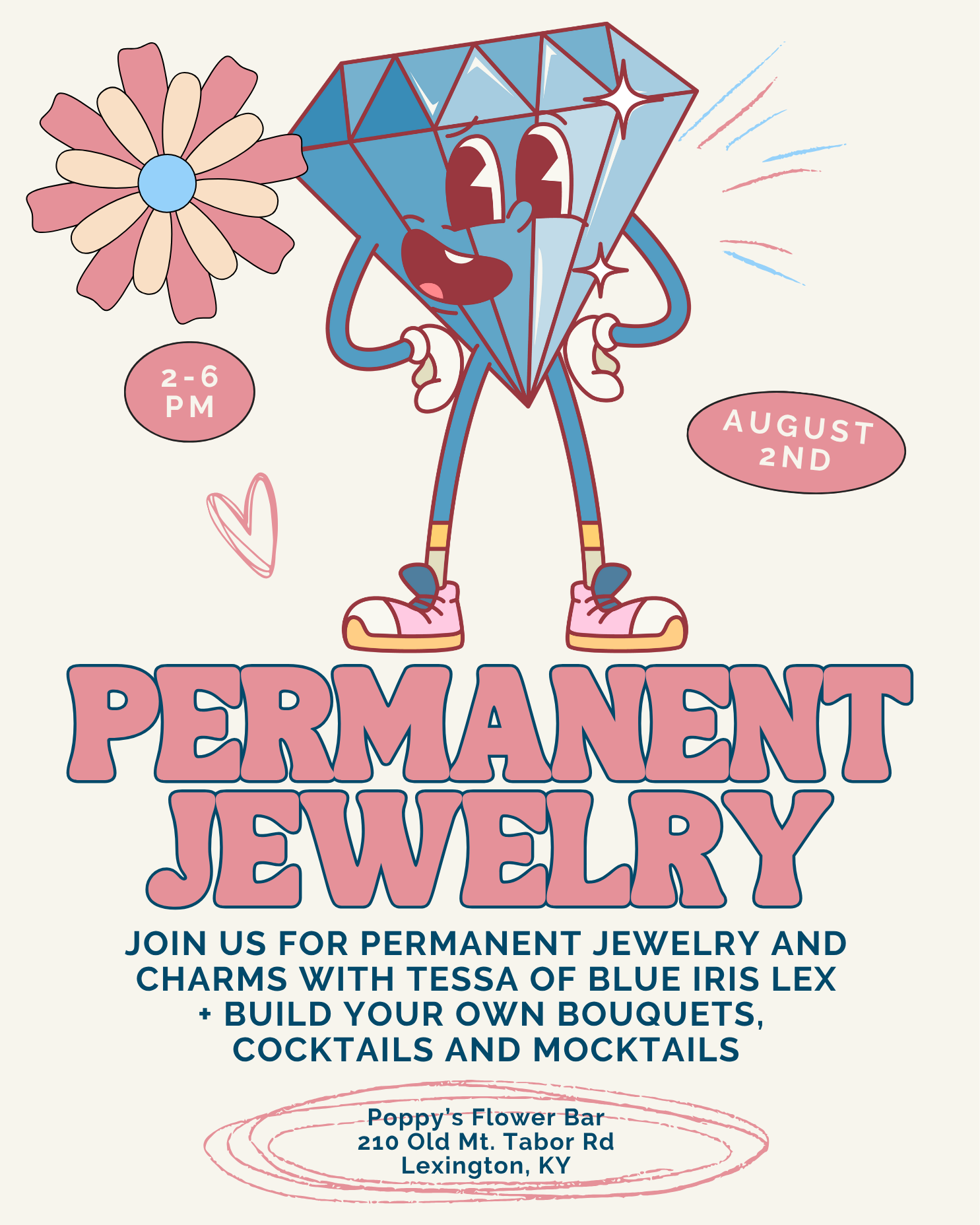 Permanent Jewelry with Blue Iris Lex