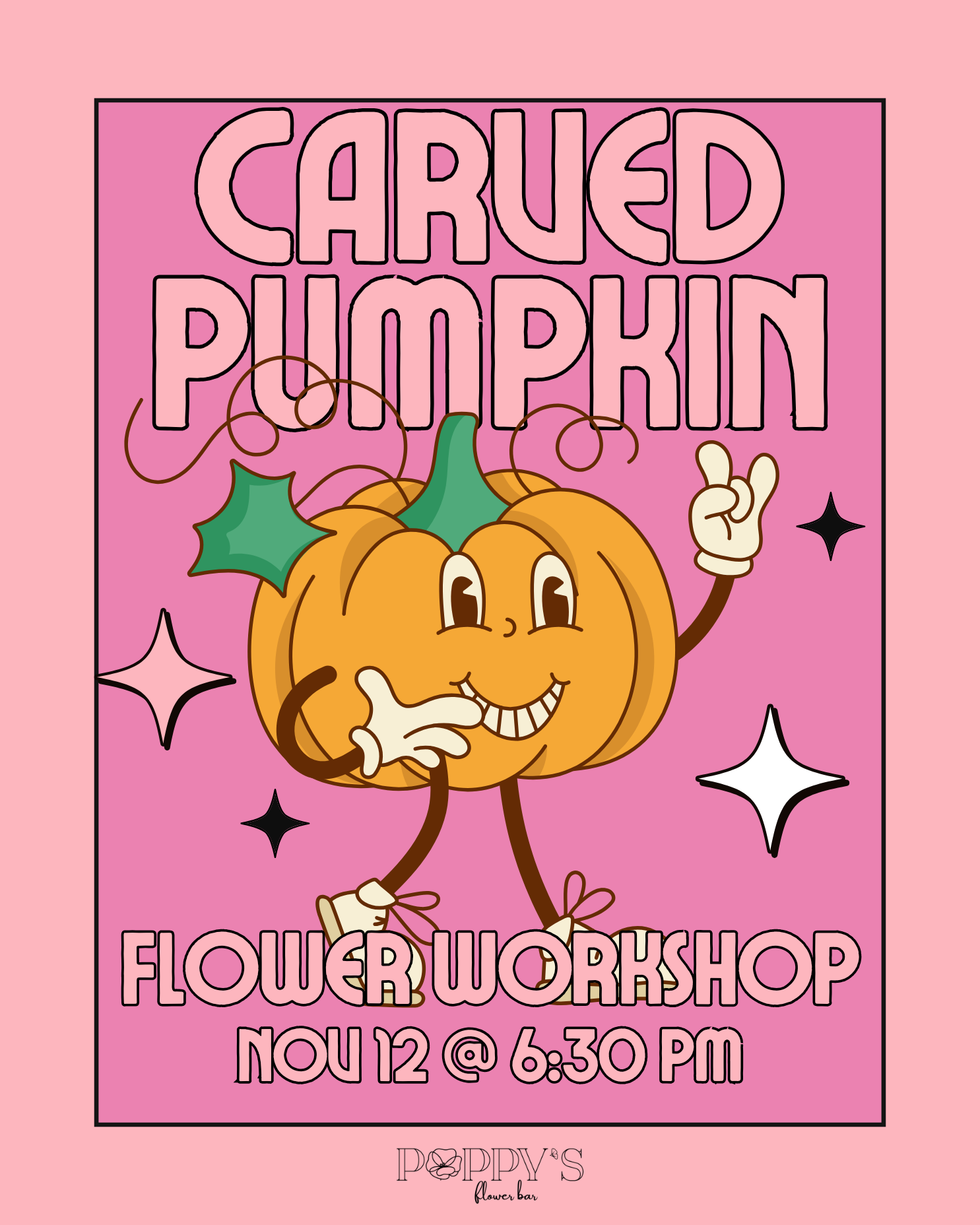 Carved Pumpkin Flower Floral Arranging Workshop
