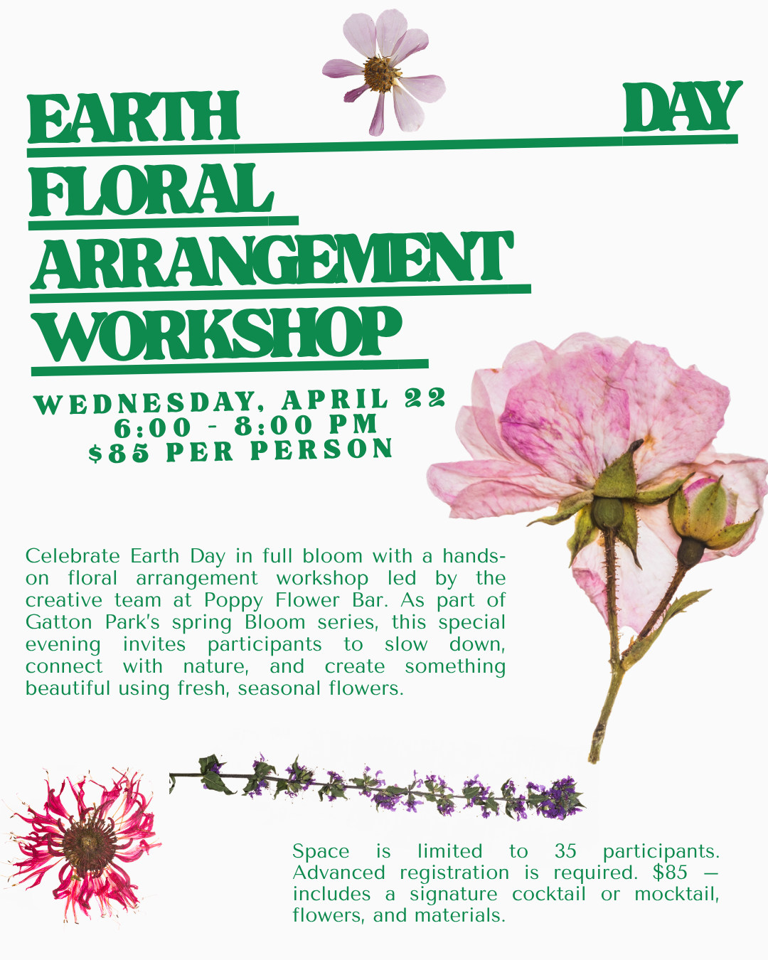 Earth Day Floral Arrangement Workshop at Gatton Park