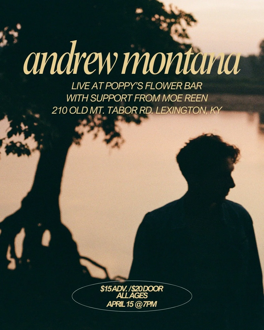 NEXT WEEK! Experience an unforgettable night at Poppy's as Andrew Montana takes the stage LIVE at Poppy's Flower Bar, accompanied by supporting artist Moe Reen. Enjoy incredible live music in a vibrant floral ambiance that enhances the magic of the n