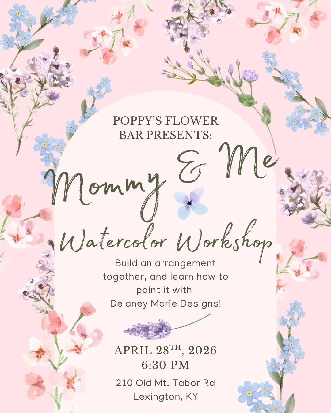 Enjoy a special bonding experience with our Mommy &amp; Me Watercolor Painting + Floral Arranging Workshop, featuring hands-on activities where you&rsquo;ll create beautiful watercolor art with Delaney Marie Designs, and floral arrangements together.