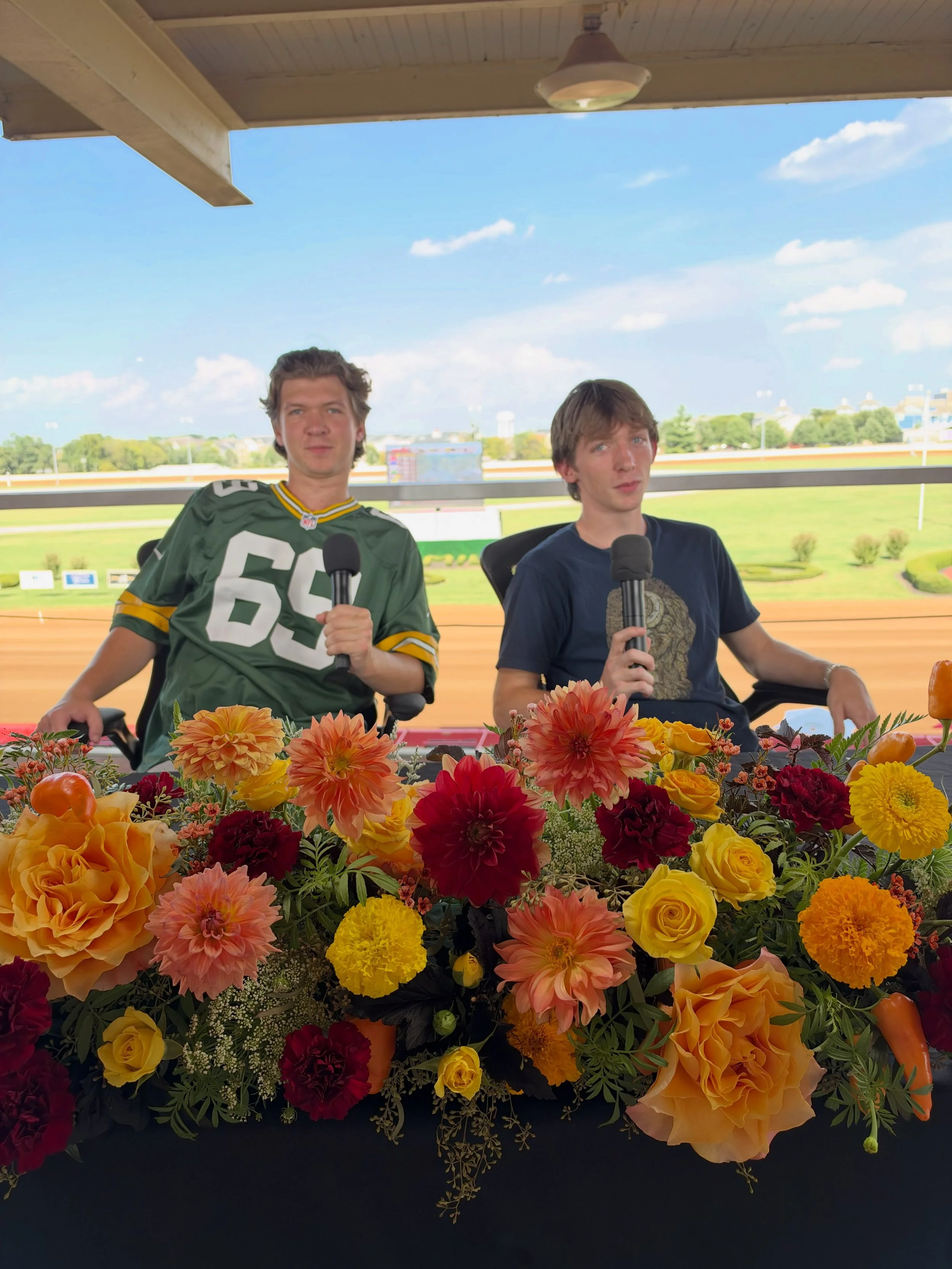 We&rsquo;re gearing up for another @redmileracing weekend over here - it&rsquo;s such an honor to provide flowers for all of their fall meets. Ryan &amp; Ike even gained some first-hand broadcasting experience while delivering&hellip; but don&rsquo;t