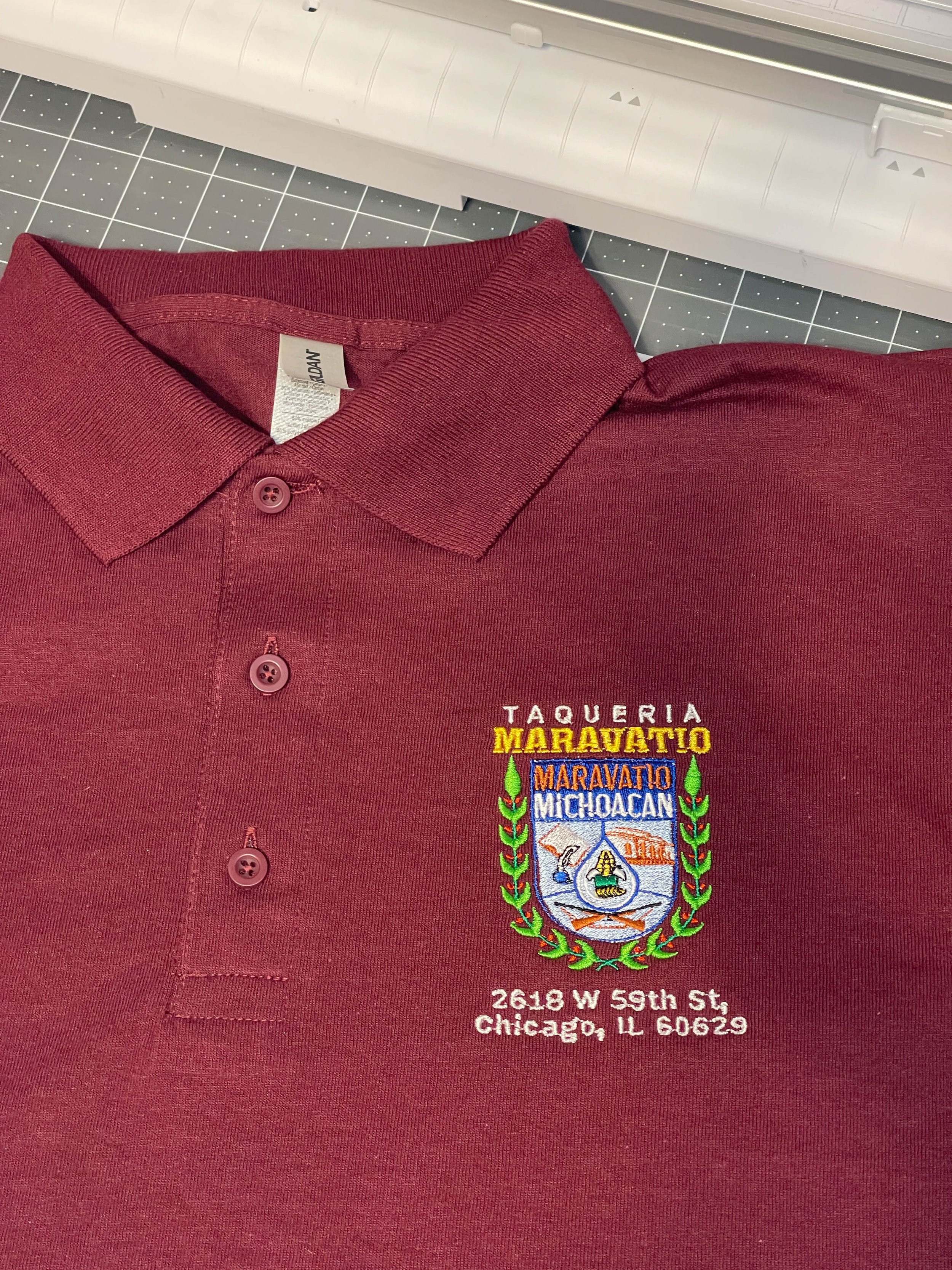 Artesanos_Sanchez_Custom_Left_Chest_Embroidery_Polo_Taqueria_Maravatio.jpg