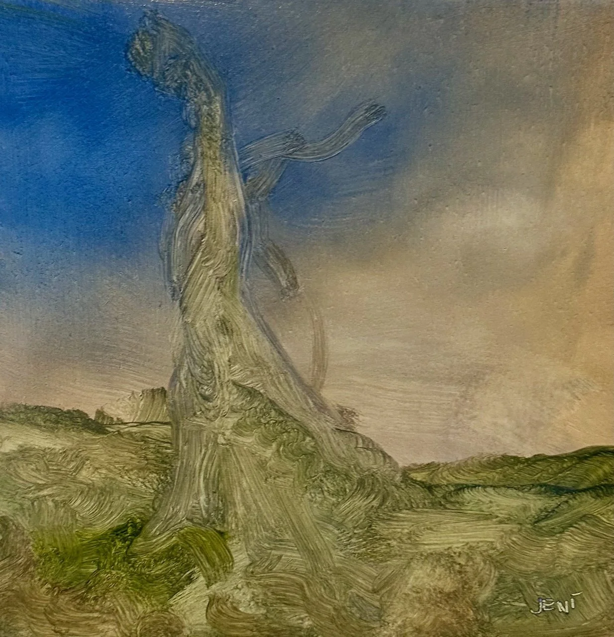 Out For A Stroll - Oil on panel 10" x 10"