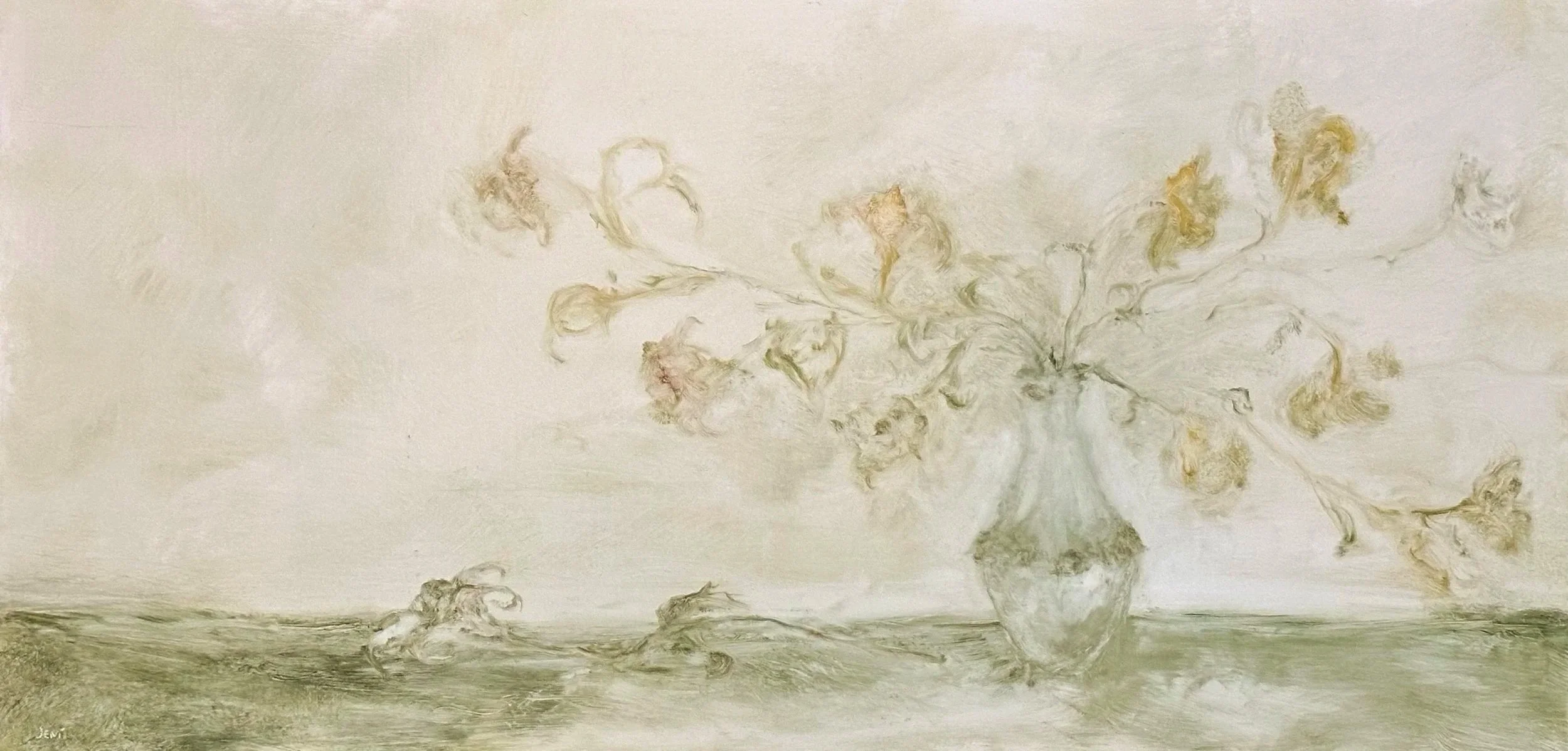 Day Lilies - Oil on wood panel 24" x 48"