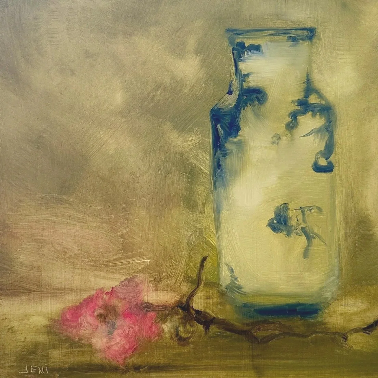 Fallen Flower - Oil on panel 10" x 10"