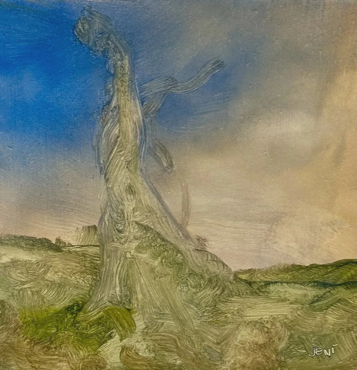 Out For A Stroll - Oil on panel 10" x 10"