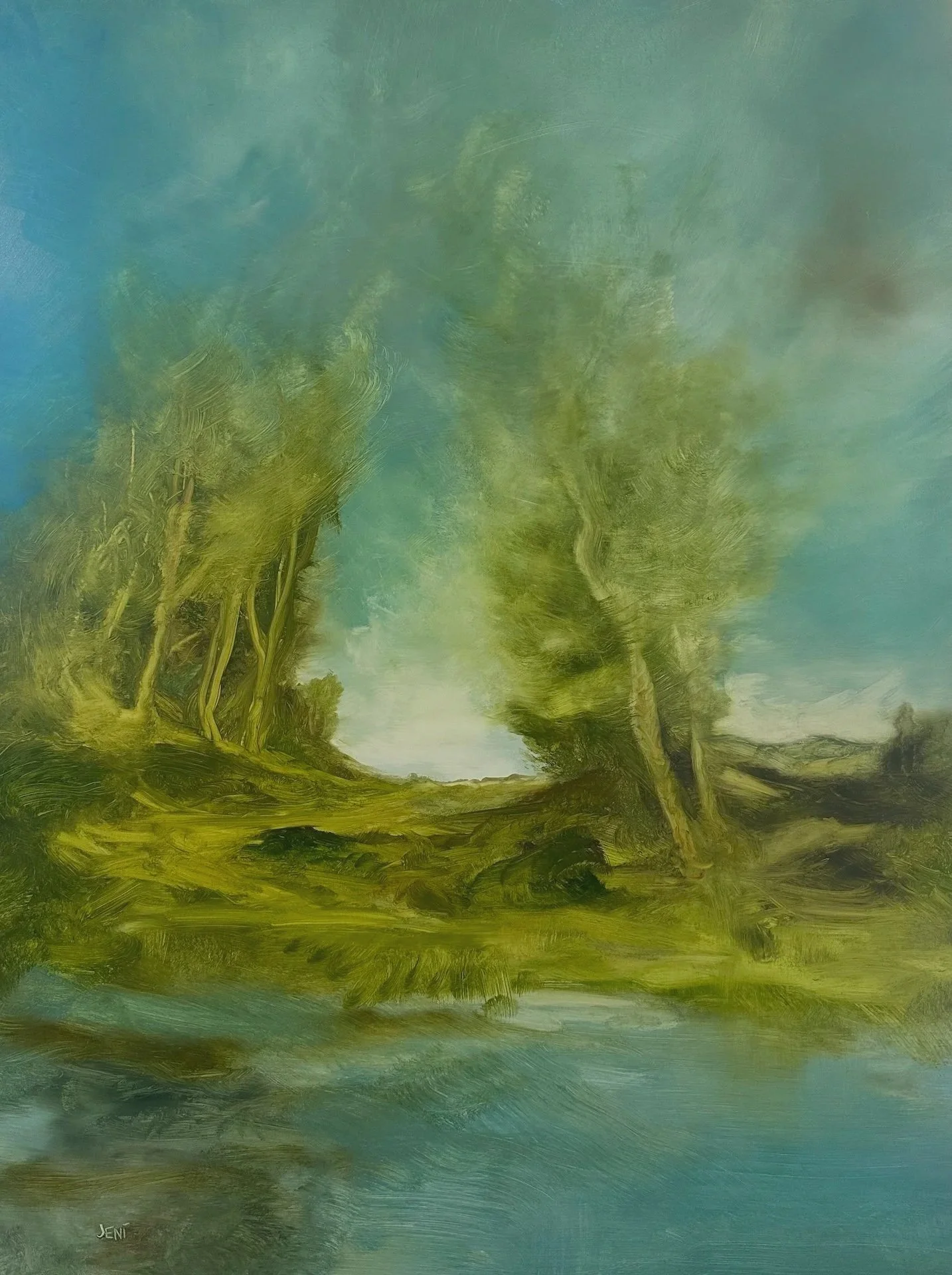 What Doesn't Bend Breaks - Oil on panel - 40x30IN