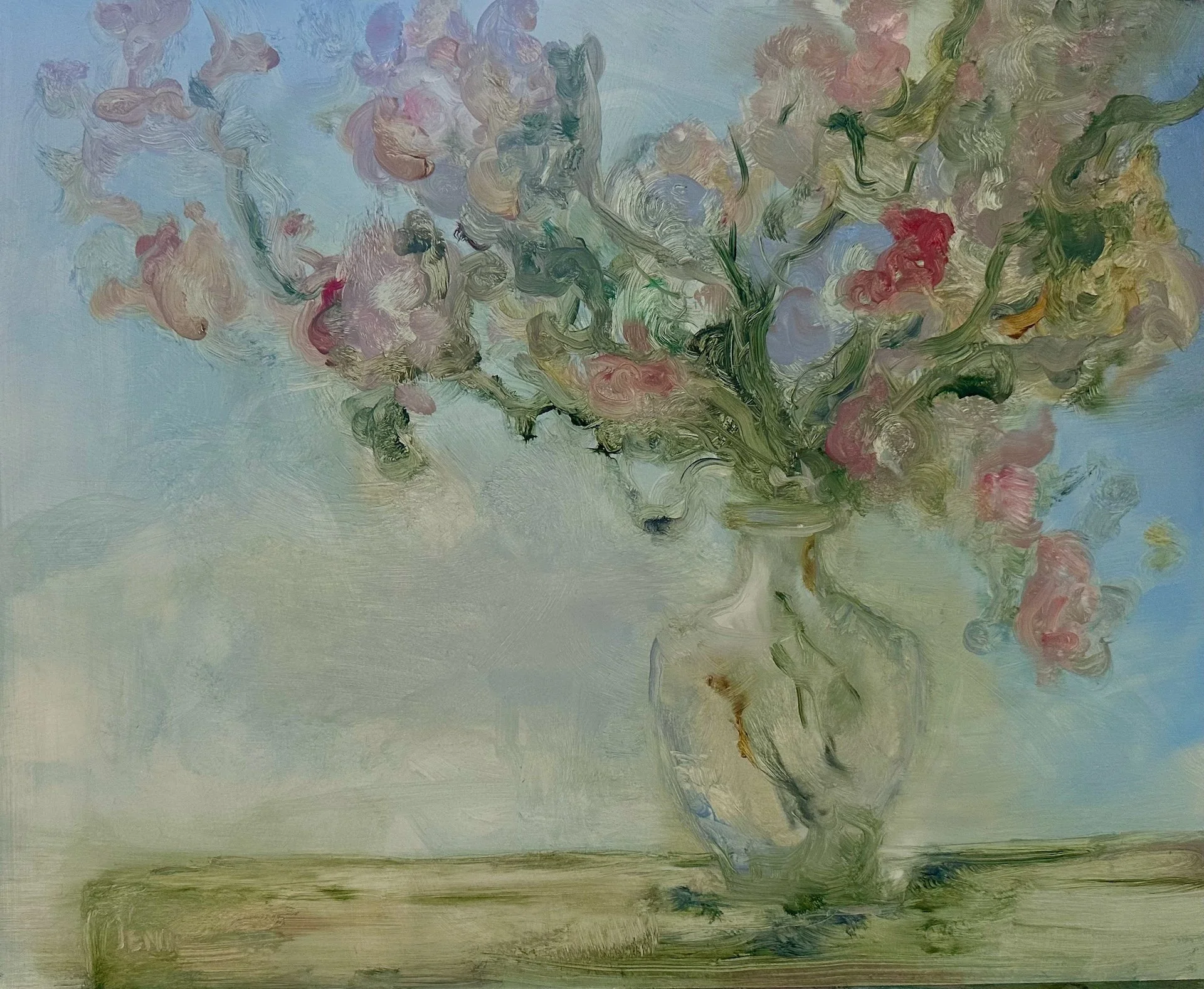Flowers In July - Oil o n MDF panel 16" x 20"