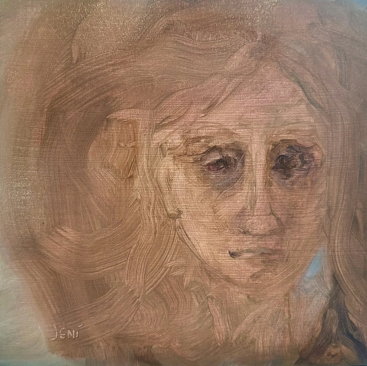 Chaos - Oil on wood canvas 8" x 8"