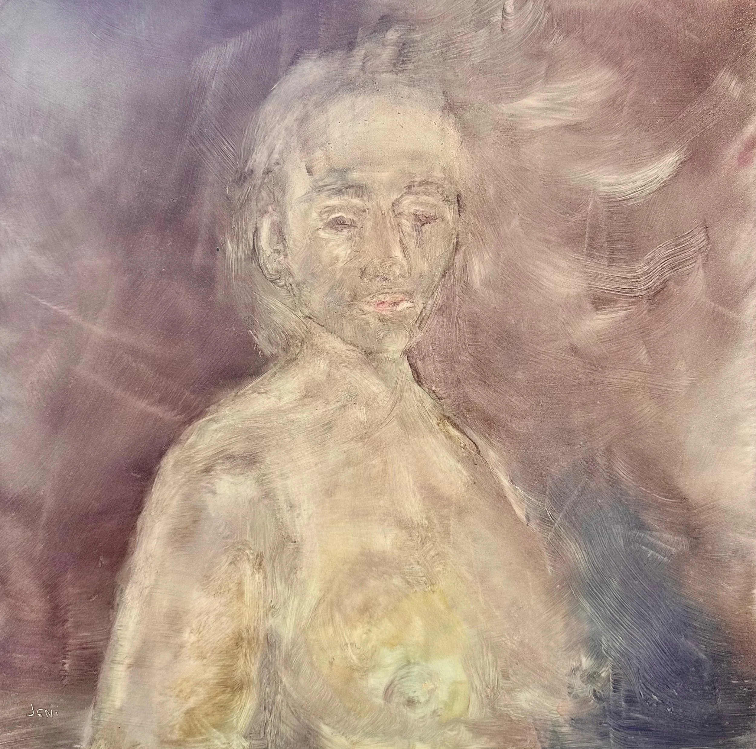 Victoria L.- Oil on MDF panel 16" x 16"