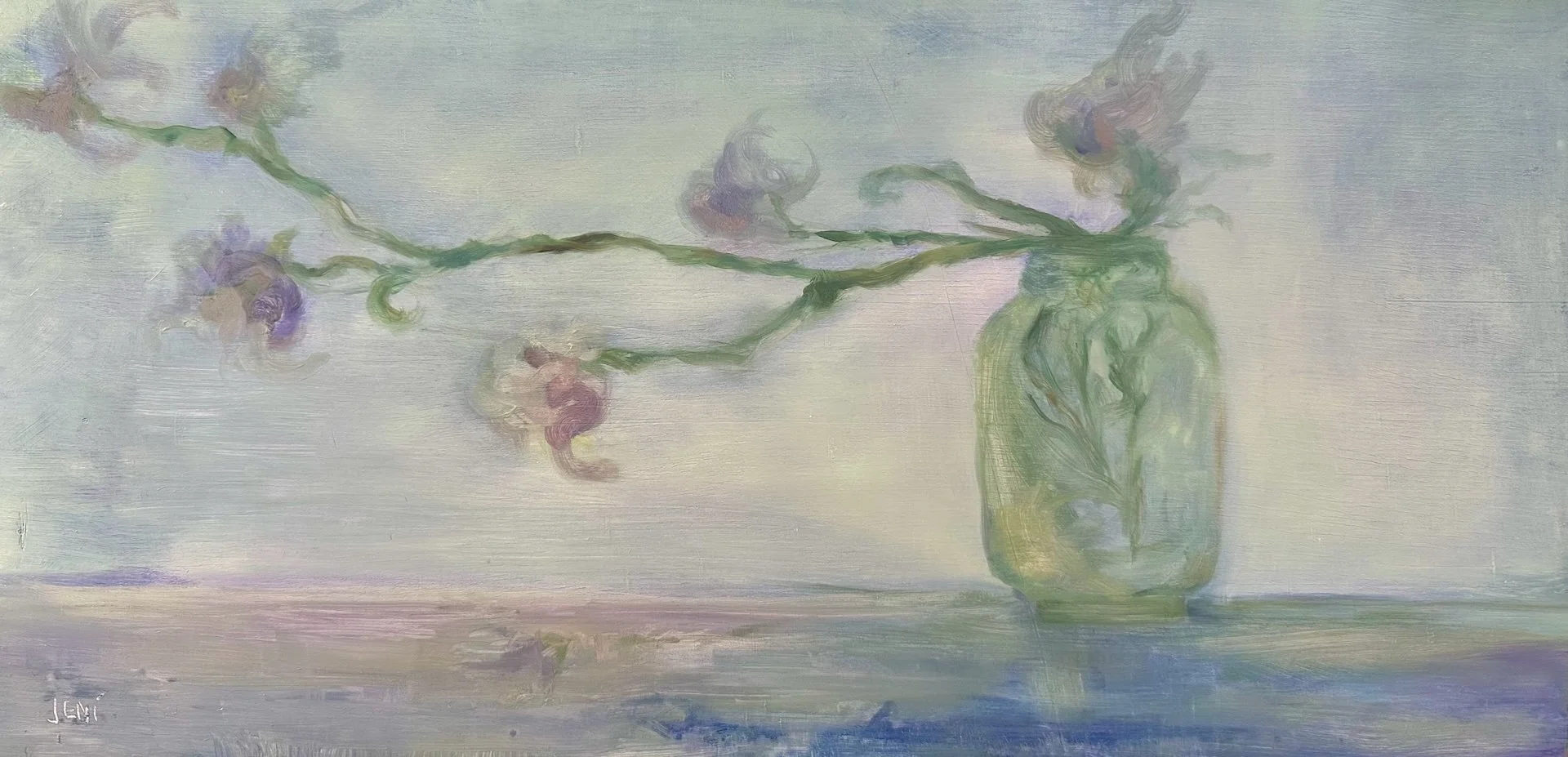 May Flowers - Oil on wood panel 12" x 24"