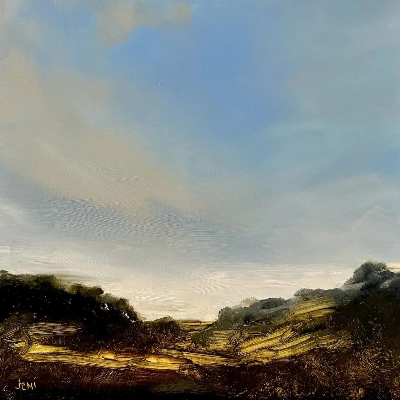 Newburgh, NY Early Evening Sky - Oil on panel - 12x12IN