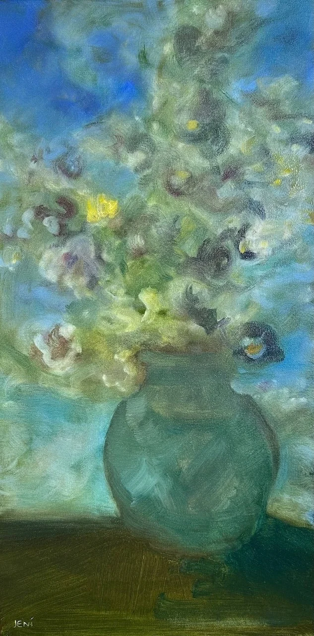 Flowers In A Vase - Oil on canvas 30" x 15".jpeg