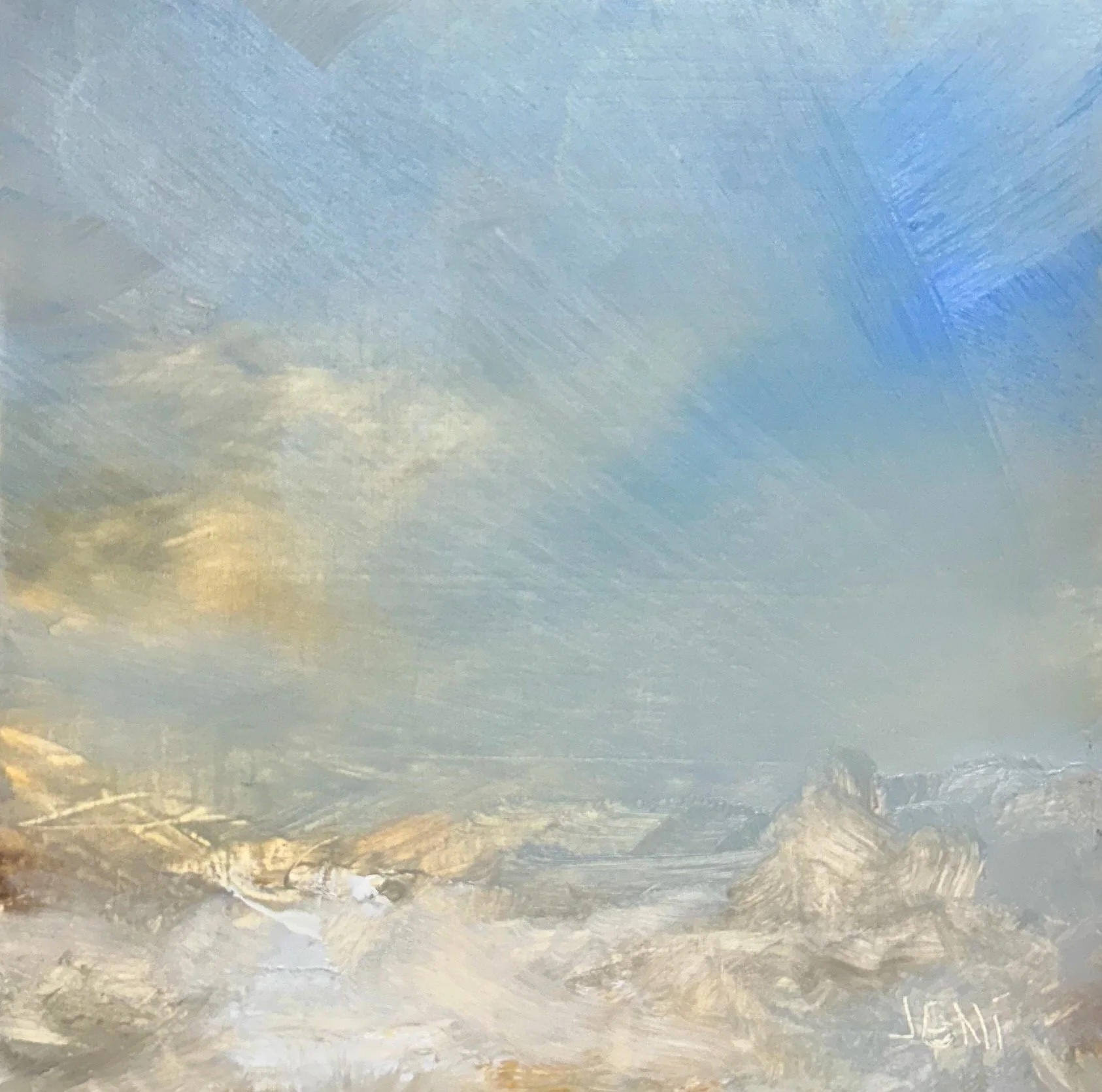 Facing West - oil on wood canvas - 8x8IN
