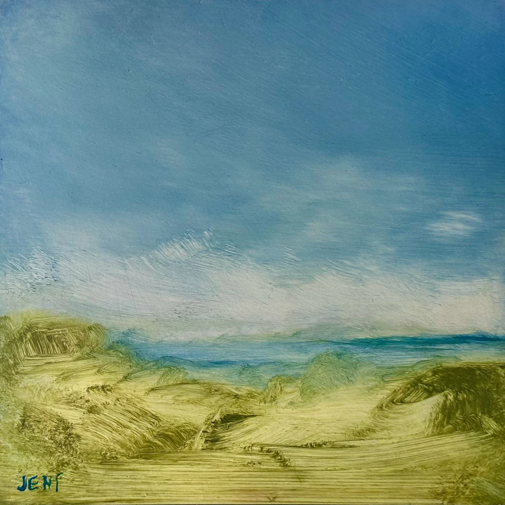 Summertime Surf - Oil on panel 8" x 8"